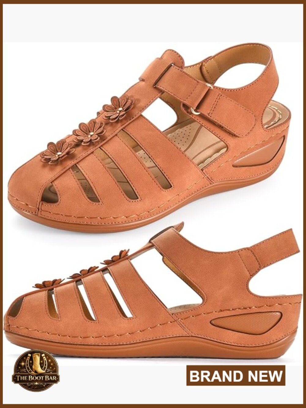 Women's Fisherman Platform Sandals Closed Toe Arch Support Lightweight Wedge